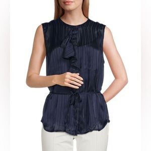 7 FOR ALL MANKIND Sparkle Ruffled Sleeveless Top Size M